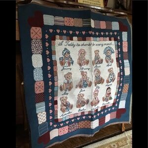 Rare Vintage 1970’s Teddy Bear Wall Tapestry‼️FINAL SALE